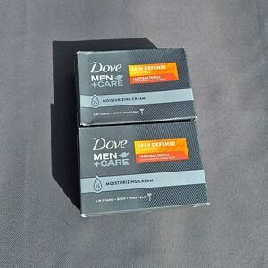 Dove Men+Care Skin Defense Antibacterial 3-in-1 Bar Soap 3.75oz 2 Pack NEW